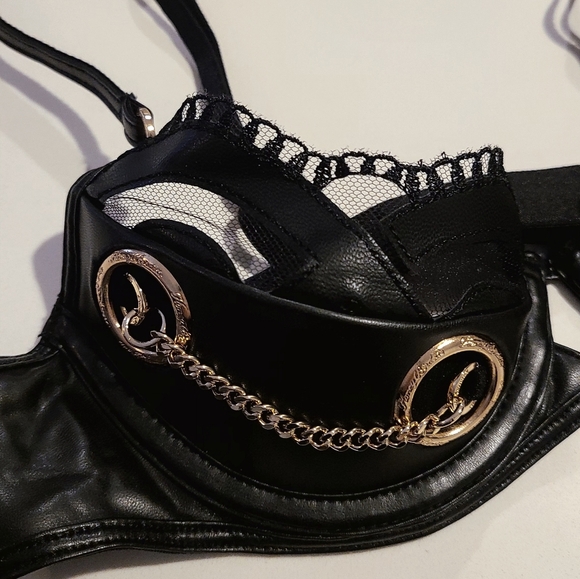 Honey Birdette Claire Leatherette Push Up Bra - Picture 4 of 5